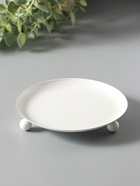 Металлический подсвечник плоский «Чашка на шариках», 14 см, белый - Фото 2