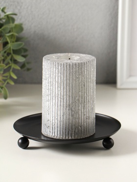 Подсвечник "Чашка на шариках" 14 см, черный