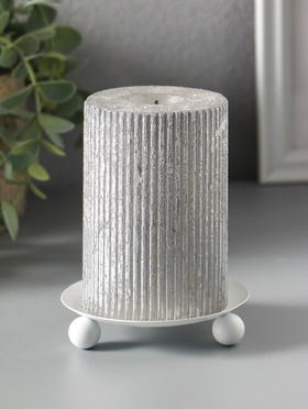 Подсвечник "Чашка на шариках" на 1 свечу, 9 см, белый