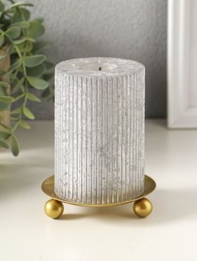 Подсвечник "Чашка на шариках" на 1 свечу, 9 см, золото