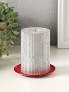 Металлический подсвечник плоский «Чашка» 10 см, красный - Фото 1