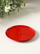 Металлический подсвечник плоский «Чашка» 10 см, красный - Фото 2