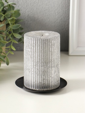 Металлический подсвечник плоский «Чашка», 10 см, чёрный  (артикул 10980202)  большой выбор товаров оптом и в розницу по низким ценам с доставкой