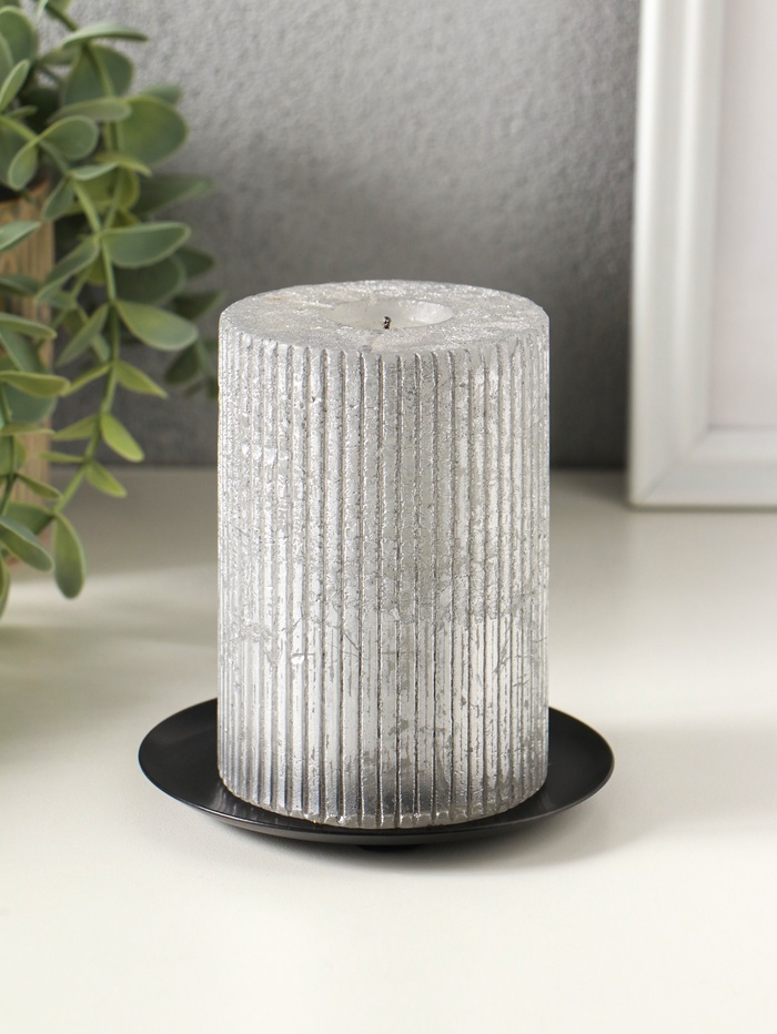 Металлический подсвечник плоский «Чашка», 10 см, чёрный - Фото 1