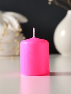 Свеча пеньковая 4х5 см, 7 ч, 47 г, розовый (комплект 3 шт) - фото 68181459