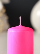 Свеча пеньковая 4х5 см, 7 ч, 47 г, розовый (комплект 3 шт) - фото 68181460