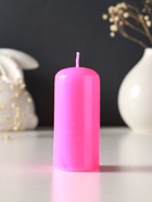 Свеча пеньковая 4х9 см, 11 ч, 90 г, розовый (комплект 2 шт) - фото 68181463