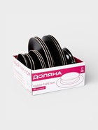 УЦЕНКА Сервиз столовый 17 шт. «Ваниль» 6 тар 19 см, 6 тар 27 см, 5 мисок 19 см, чёрная - Фото 2