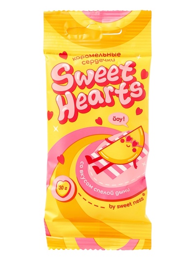 Леденец фигурный Sweet Ness флоупак Sweet Hearts со вкусом дыни, 30 г