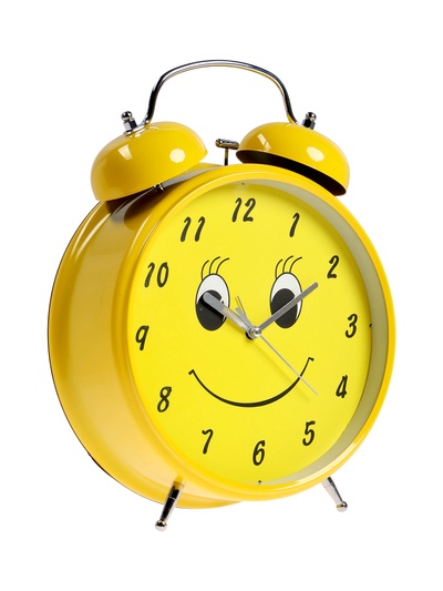 УЦЕНКА Часы - будильник настольные «Смайл», с подвесом, дискретный ход, d=20 см, 30×23 см, 2×АА