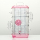УЦЕНКА Клетка для грызунов с туннелем и наполнением, 32×21×55, см, розовая 10985233