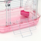 УЦЕНКА Клетка для грызунов с туннелем и наполнением, 32×21×55, см, розовая - Фото 4