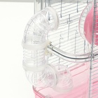 УЦЕНКА Клетка для грызунов с туннелем и наполнением, 32×21×55, см, розовая 10985233