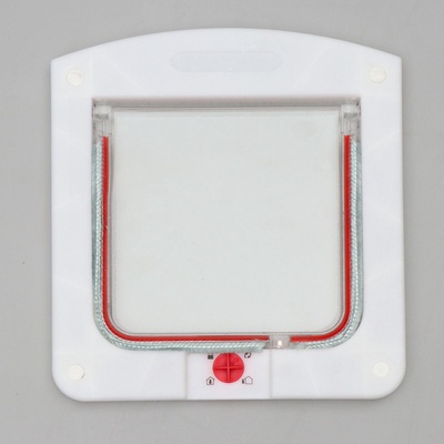 УЦЕНКА Дверь для животных с 4 режимами, проем 15×15.5 см(общ. 22.5×20 см), белая