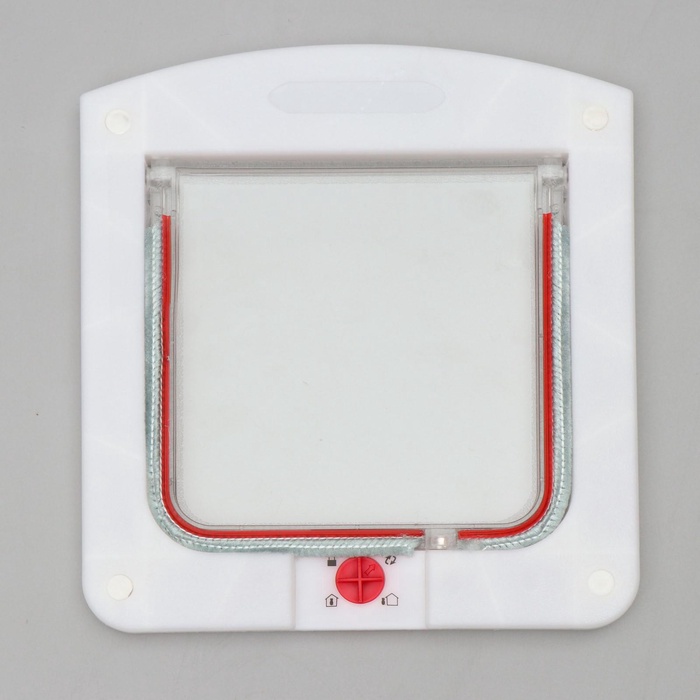 УЦЕНКА Дверь для животных с 4 режимами, проем 15×15.5 см(общ. 22.5×20 см), белая - Фото 1