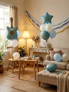 Воздушные шары «Голубая гитара», фольга, латекс, набор 12 шт. - Фото 9