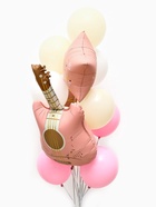 Воздушные шары «Розовая гитара», фольга, латекс, набор 12 шт. - Фото 3