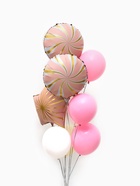 Воздушные шары «Розовые грани», фольга, латекс, набор 12 шт. - фото 68181528