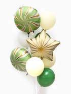 Воздушные шары «Зелёные грани», фольга, латекс, набор 12 шт. - фото 68181538