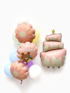 Воздушные шары «Розовый тортик», фольга, латекс, набор 12 шт. - фото 120956500