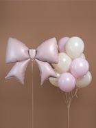 Воздушный шар фольгированный 39" «Бантик», розовый - фото 68181595