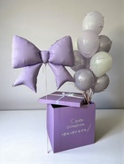 Воздушный шар фольгированный 39" «Бантик», сиреневый - фото 68181607