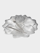 Набор салфеток для стола Доляна «Цветок», 38×38 см, 4 шт., ПВХ, серебристый - фото 69173958