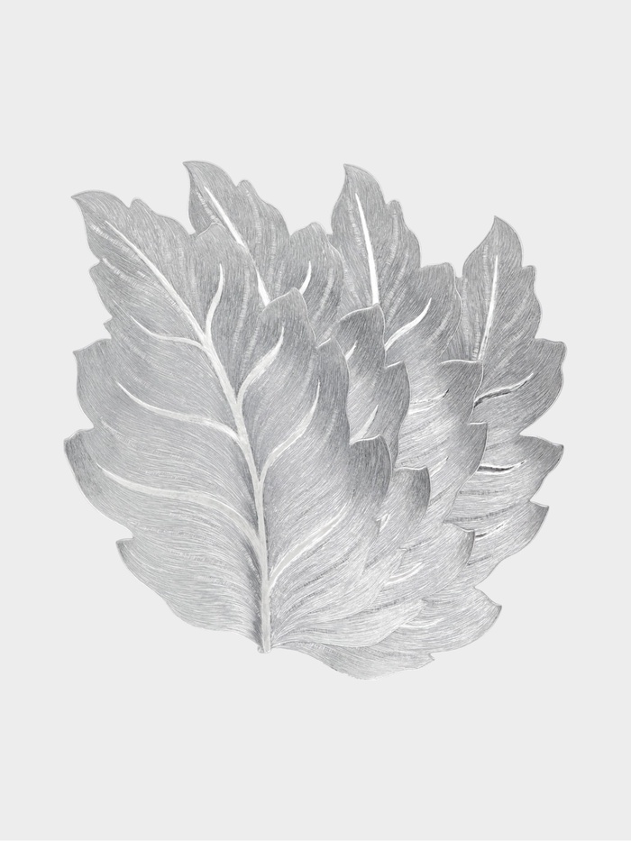 Набор салфеток для стола Доляна «осенний лист», 49×29 см, 4 шт, ПВХ, цвет серебро