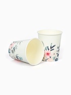 Стакан одноразовый бумажный «Цветы», 250 мл (комплект 12 шт) - фото 68181713