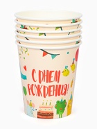 Стакан одноразовый бумажный «Животные», 250 мл (комплект 12 шт) - фото 68181726