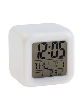 Часы - будильник LB-03, дата, температура, подсветка, белый