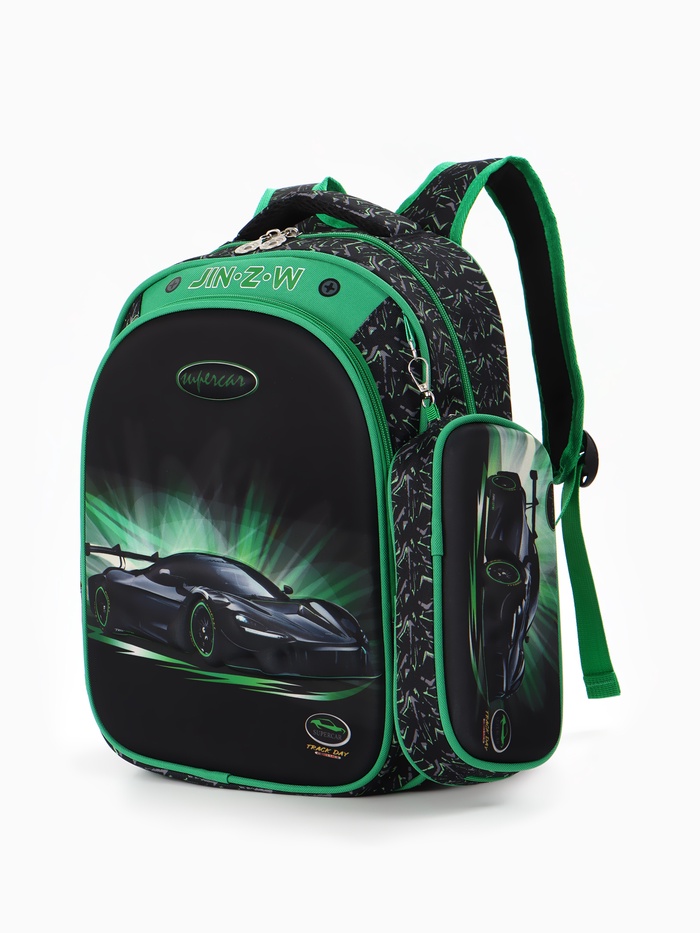 Рюкзак школьный для мальчика, эргономичная спинка, с пеналом, 30×12×36 см, чёрный - Фото 1