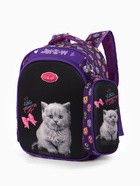 Рюкзак школьный для девочки, с эргономичной спинкой, с пеналом, 30×12×36 см, разноцветный - фото 68976069