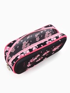 Рюкзак школьный для девочки, с эргономичной спинкой, с пеналом, 30×12×36 см, чёрный, розовый 10961046