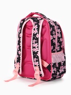 Рюкзак школьный для девочки, с эргономичной спинкой, с пеналом, 30×12×36 см, чёрный, розовый 10961046