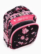 Рюкзак школьный для девочки, с эргономичной спинкой, с пеналом, 30×12×36 см, чёрный, розовый 10961046