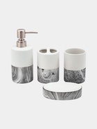 УЦЕНКА Набор для ванной Stone gray, 4 предмета (мыльница, дозатор для мыла, 2 стакана) - Фото 2