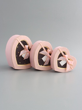 Набор подарочных коробок 3 в 1 сердца, 22×20×9; 18.5×17×7.5; 16×14×6 см