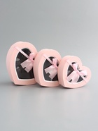 Набор подарочных коробок 3 в 1 сердца, 22×20×9; 18.5×17×7.5; 1 6×14×6 см - фото 68181879