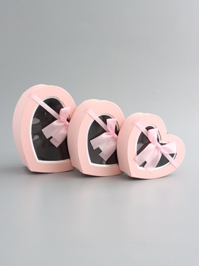 Набор подарочных коробок 3 в 1 сердца, 22×20×9; 18.5×17×7.5; 1 6×14×6 см