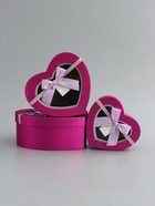 Набор подарочных коробок 3 в 1 сердца, фуксия, 22×20×9; 18.5×17×7.5; 1 6×14×6 см - фото 68181900