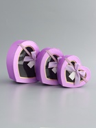 Набор подарочных коробок 3 в 1 сердца, 22×20×9; 18.5×17×7.5; 1 6×14×6 см - фото 68181904