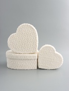 Набор подарочных коробок 3 в 1 сердца, молочный, плюшевая поверхность, L：30×27.5×12 см M：25.5×23.5×10 см S:20.7×19.5×8 см - фото 68181910