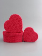 Набор подарочных коробок 3 в 1 сердца, красный, плюшевая поверхность, L：30×27.5×12 см M：25.5×23.5×10 см S:20.7×19.5×8 см - фото 68181920