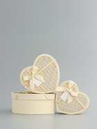 Набор подарочных коробок 3 в 1 сердца, кремовый, 22×20×9; 18.5×17×7.5; 16×14×6 см - фото 68976088