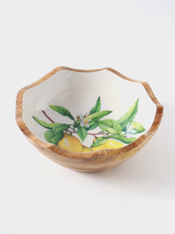 УЦЕНКА Салатник «Лимоны» дерево манго 20×20×8 см - Фото 1