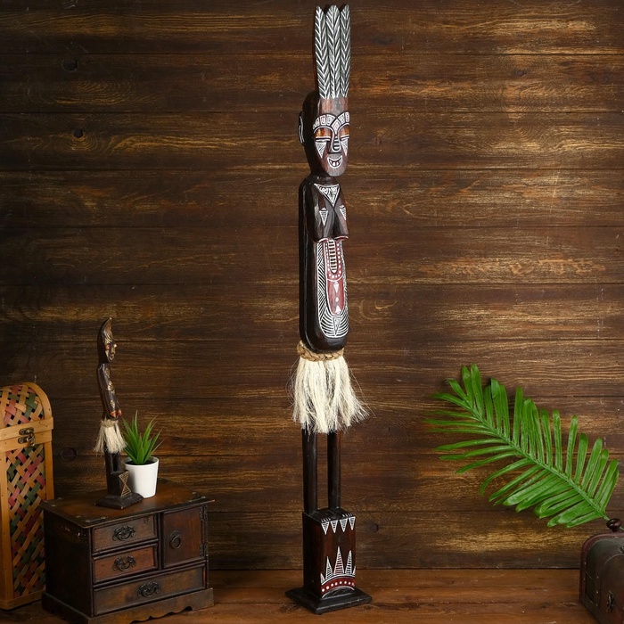 УЦЕНКА Статуэтка «Абориген Сари» дерево 11×10×100 см - Фото 1