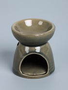 УЦЕНКА Аромалампа керамика «Лик Будды» серая 8×8×9 см 10985345