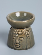 УЦЕНКА Аромалампа керамика «Лик Будды» серая 8×8×9 см 10985345