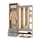 УЦЕНКА Прихожая Домино, 1500×350×2116, Крафт Золотой/Бетон - Фото 4